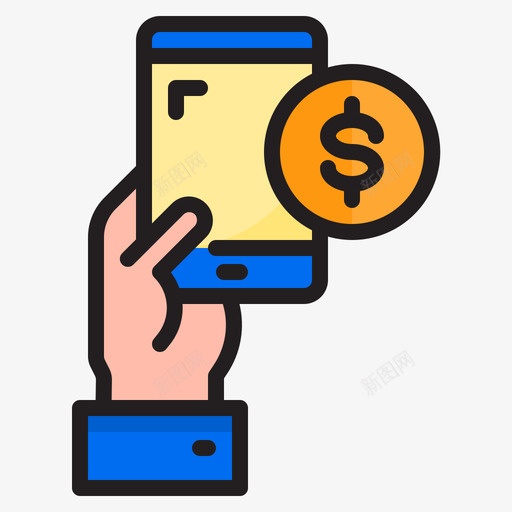 智能手机金融30线性颜色图标svg_新图网 https://ixintu.com 手机 智能 线性 金融 颜色