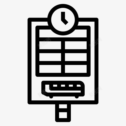 时刻表公共交通14直线图标svg_新图网 https://ixintu.com 交通 公共 时刻表 直线