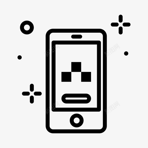 智能手机出租车1线性图标svg_新图网 https://ixintu.com 出租车 手机 智能 线性