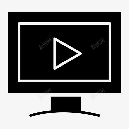 监控播放屏幕图标svg_新图网 https://ixintu.com 屏幕 播放 监控 视频 视频制作