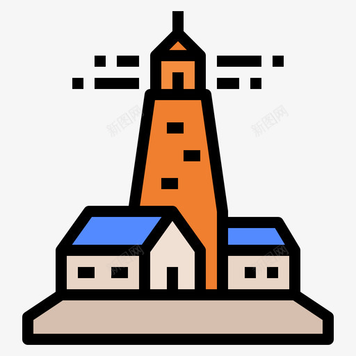 灯塔79号楼线性颜色图标svg_新图网 https://ixintu.com 79号楼 灯塔 线性 颜色