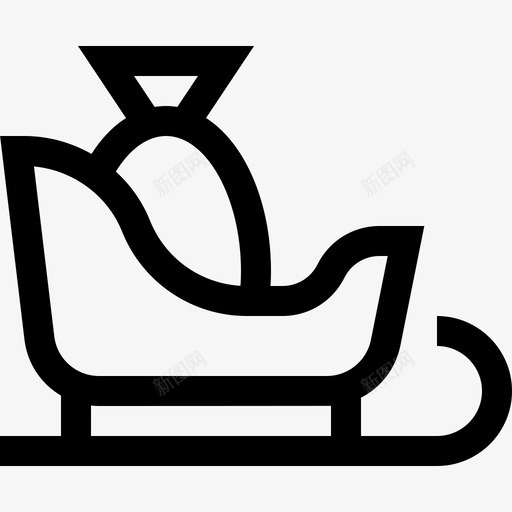 雪橇圣诞礼物4直系图标svg_新图网 https://ixintu.com 圣诞 直系 礼物 雪橇