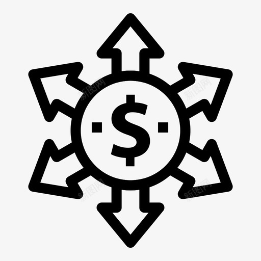 美元箭头资金图标svg_新图网 https://ixintu.com 任务 箭头 美元 资金 项目管理