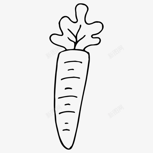 胡萝卜食物素描图标svg_新图网 https://ixintu.com 素描 胡萝卜 蔬菜 食物