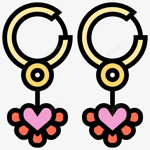 耳环221号婚礼线性颜色图标svg_新图网 https://ixintu.com 221号 婚礼 线性 耳环 颜色
