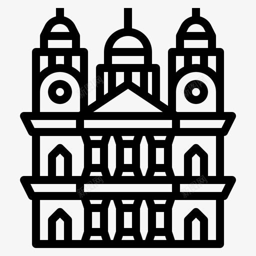 圣保罗大教堂地标34轮廓图标svg_新图网 https://ixintu.com 圣保罗 地标 大教堂 轮廓