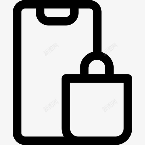 移动购物在线购物73线性图标svg_新图网 https://ixintu.com 在线购物 移动 线性 购物
