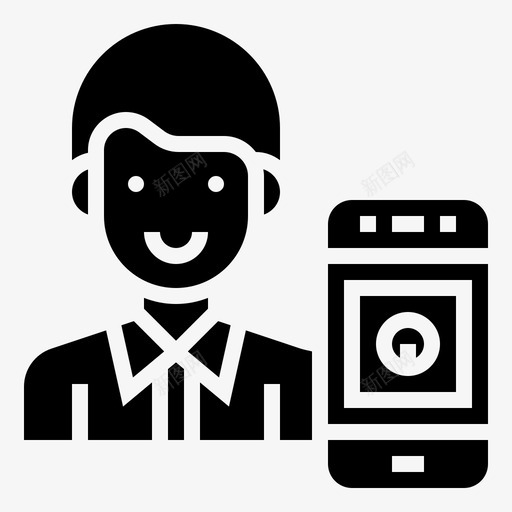 用户遥控器智能手机图标svg_新图网 https://ixintu.com smarthouseglyph 手机 技术 智能 用户 遥控器