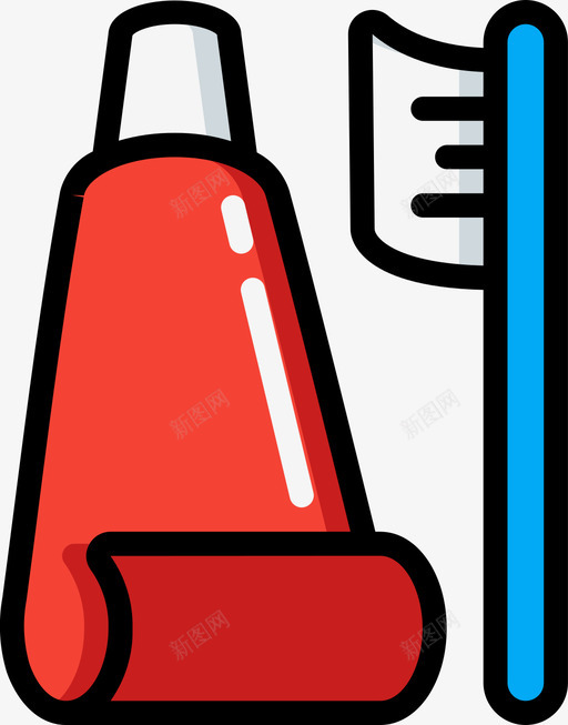 牙刷塑料制品线颜色图标svg_新图网 https://ixintu.com 塑料制品 牙刷 颜色
