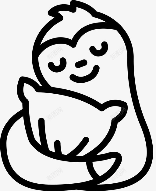 懒惰困倦时间2直线型图标svg_新图网 https://ixintu.com 困倦 懒惰 时间 直线 线型