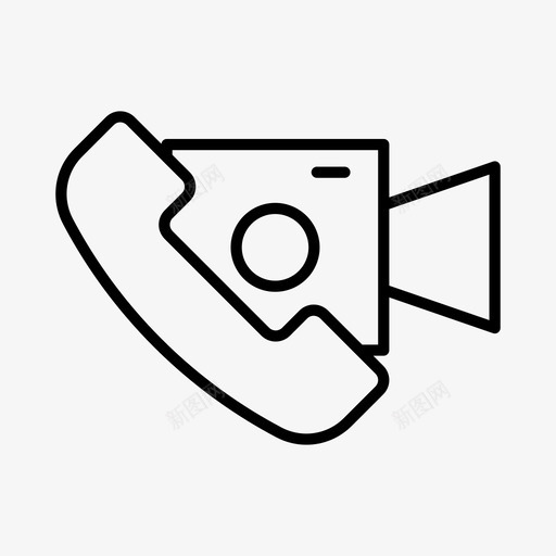 视频通话会议电话图标svg_新图网 https://ixintu.com 会议 媒体 电话 社交 视频 通话