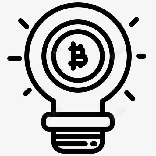 Idea比特币158线性图标svg_新图网 https://ixintu.com Idea 比特 线性