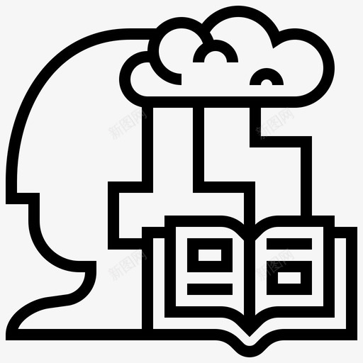 学习思维过程1线性图标svg_新图网 https://ixintu.com 学习 思维 线性 过程