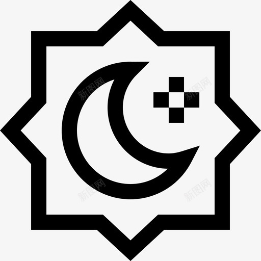 RubElHizbMuslim7线性图标svg_新图网 https://ixintu.com El Hizb Muslim Rub 线性