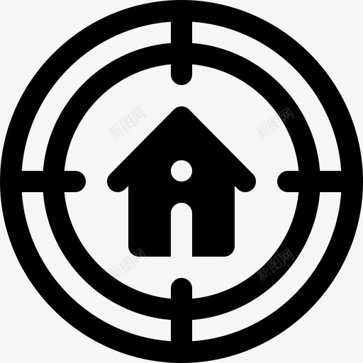 目标房地产224已填充图标svg_新图网 https://ixintu.com 填充 房地产 目标