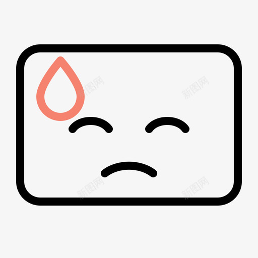 汗表情脸图标svg_新图网 https://ixintu.com 表情 贴纸 轮廓