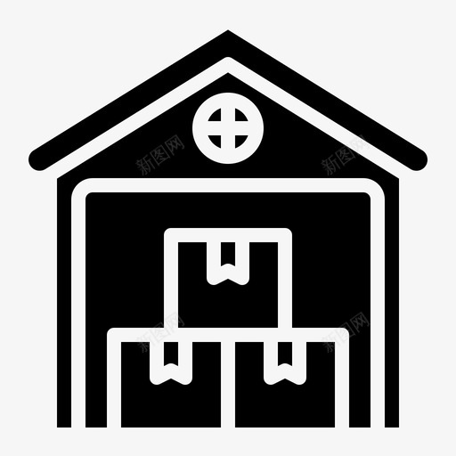 仓库物流60填充图标svg_新图网 https://ixintu.com 仓库 填充 物流