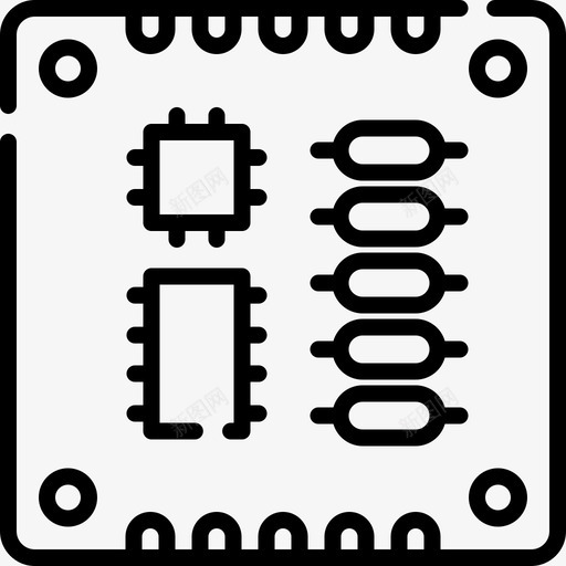 Pcb板电工工具和元件23线性图标svg_新图网 https://ixintu.com Pcb 元件 工具 电工 线性