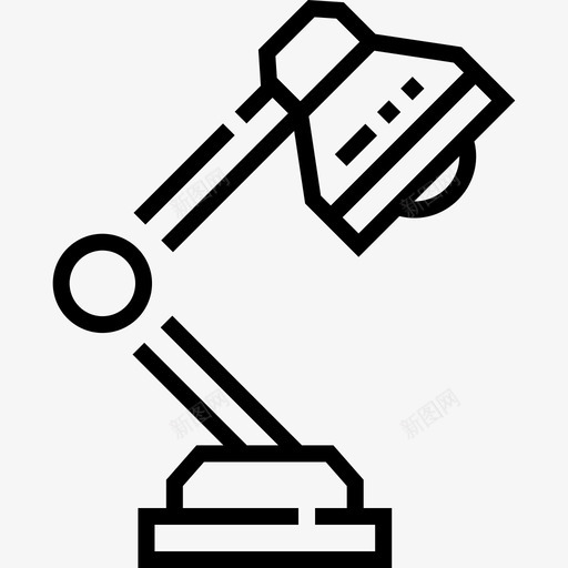台灯电工工具和元件11线性图标svg_新图网 https://ixintu.com 元件 台灯 工具 电工 线性