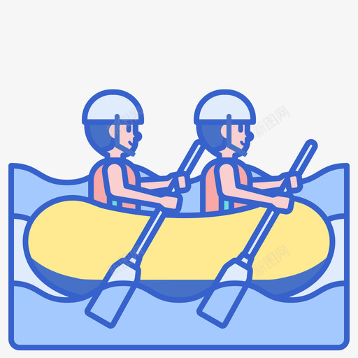漂流水上运动2线性颜色图标svg_新图网 https://ixintu.com 水上运动 漂流 线性 颜色