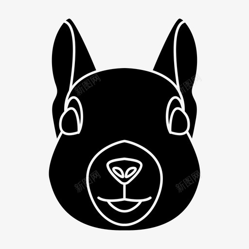 松鼠动物宠物图标svg_新图网 https://ixintu.com 动物 动物园 宠物 松鼠 脸雕文