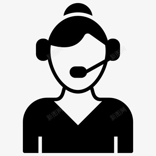 女接线员呼叫中心呼叫服务图标svg_新图网 https://ixintu.com 元素 办公室 呼叫 呼叫中心 图标 字形 客户服务 帮助 接线员 服务 热线