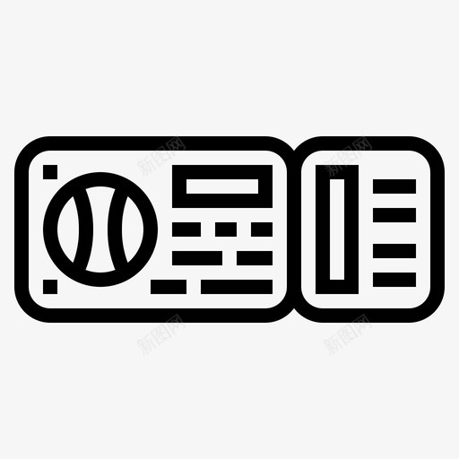门票网球5直线图标svg_新图网 https://ixintu.com 直线 网球 门票