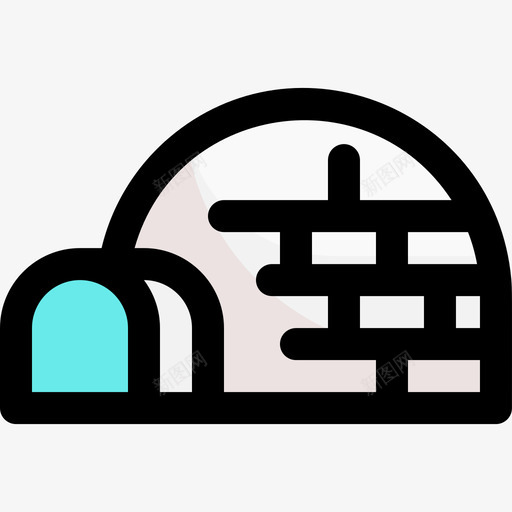 冰屋冬季101线性颜色图标svg_新图网 https://ixintu.com 冬季 冰屋 线性 颜色