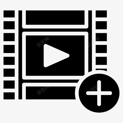 添加电影带播放加上图标svg_新图网 https://ixintu.com 加上 图标 播放 方向 添加 电影 线图 视频