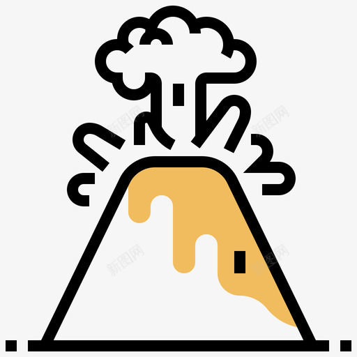 火山史前40黄色阴影图标svg_新图网 https://ixintu.com 史前 火山 阴影 黄色