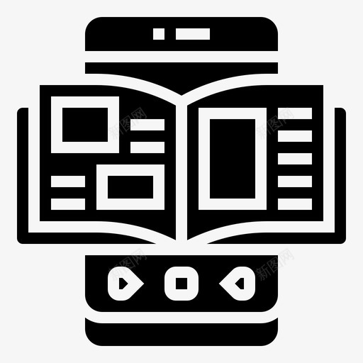 报纸移动应用程序31字形图标svg_新图网 https://ixintu.com 字形 应用程序 报纸 移动