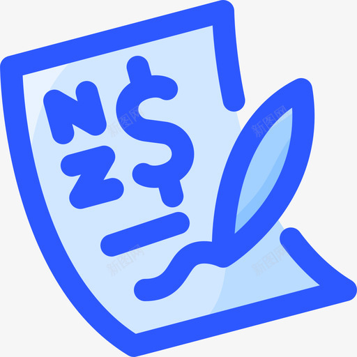 发票货币96蓝色图标svg_新图网 https://ixintu.com 发票 蓝色 货币
