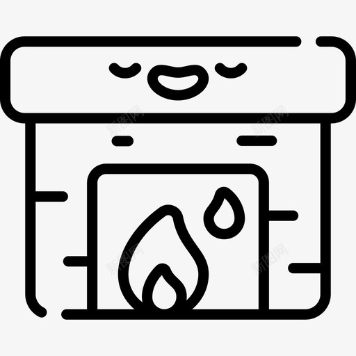 壁炉寒假10线性图标svg_新图网 https://ixintu.com 壁炉 寒假 线性