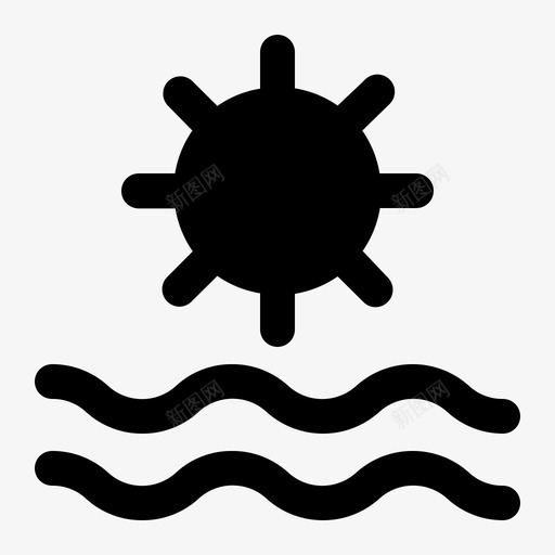 太阳和海假日夏天图标svg_新图网 https://ixintu.com 假日 假期 夏天 太阳 平坦 温暖