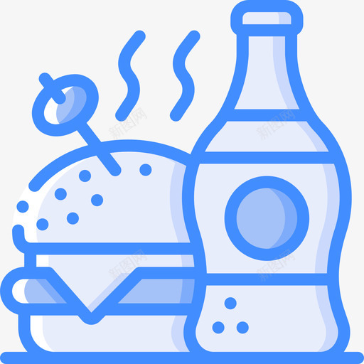 快餐街头食品13蓝色图标svg_新图网 https://ixintu.com 快餐 蓝色 街头 食品