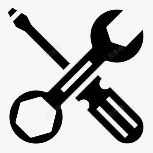 网页工具和用具改进螺丝刀图标svg_新图网 https://ixintu.com 实心 工具 扳手 改进 用具 网页设计 螺丝刀 设置