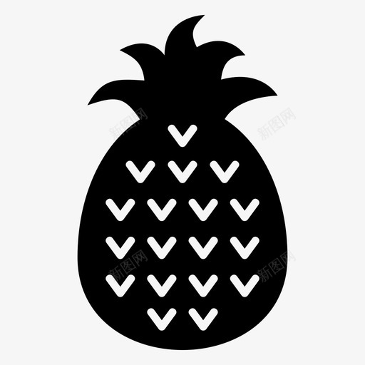 菠萝甜点食物图标svg_新图网 https://ixintu.com 健康 水果 甜点 绿色 菠萝 食物
