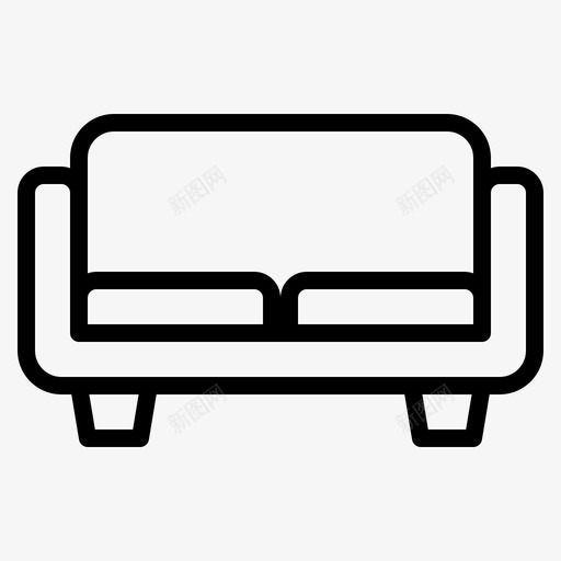 沙发家具装饰8直线型图标svg_新图网 https://ixintu.com 家具 沙发 直线 线型 装饰