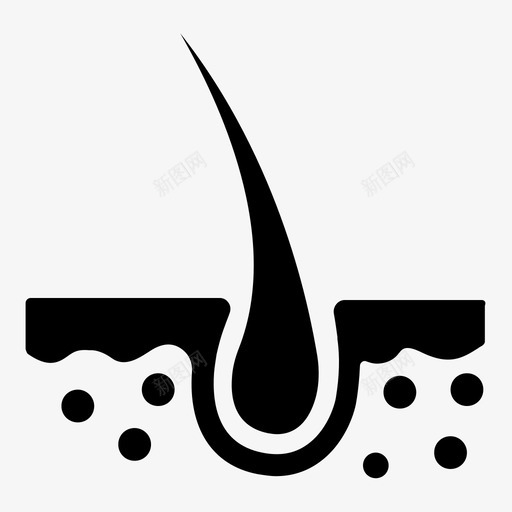 皮肤科毛囊头发图标svg_新图网 https://ixintu.com 健康 头发 毛囊 状况 疾病 皮肤 皮肤科