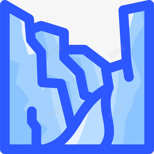 峡谷景观35蓝色图标svg_新图网 https://ixintu.com 峡谷 景观 蓝色