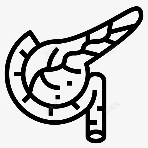 胰腺人器官3线状图标svg_新图网 https://ixintu.com 器官 线状 胰腺