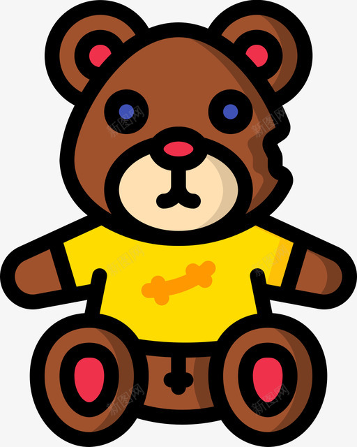 泰迪垃圾桶7线性颜色图标svg_新图网 https://ixintu.com 垃圾桶 泰迪 线性 颜色