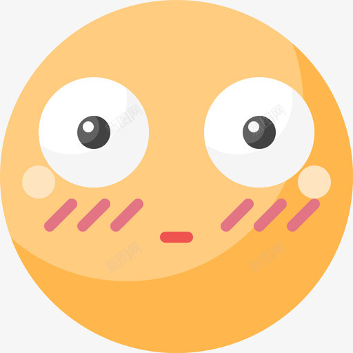脸红笑脸7扁平图标svg_新图网 https://ixintu.com 扁平 笑脸 脸红