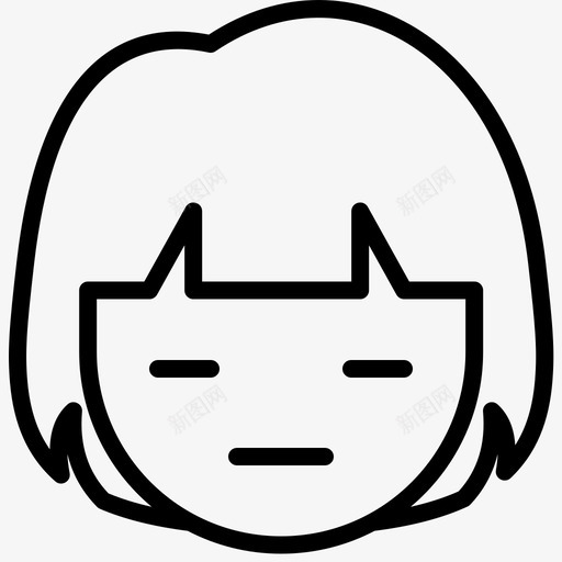 无表情表情脸svg_新图网 https://ixintu.com 表情 无表情 女孩 轮廓