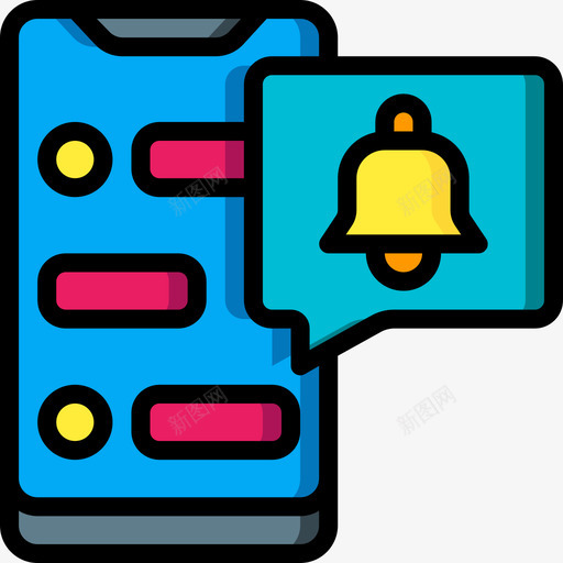 通知社交分享线性颜色图标svg_新图网 https://ixintu.com 分享 社交 线性 通知 颜色