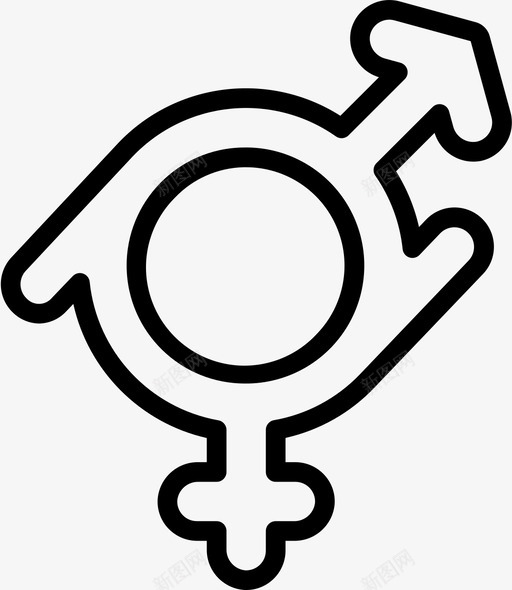 性别流体lgbt8线性图标svg_新图网 https://ixintu.com lgbt 性别 流体 线性