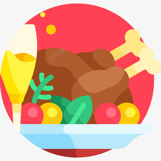 火鸡圣诞庆祝平铺svg_新图网 https://ixintu.com 火鸡 圣诞 庆祝 平铺