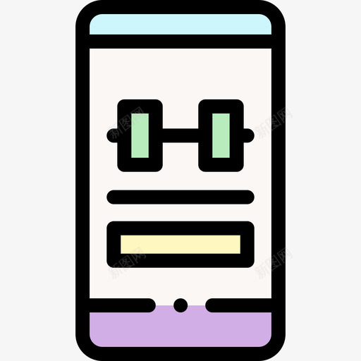 手机运动训练4线性颜色图标svg_新图网 https://ixintu.com 手机 线性 运动训练 颜色