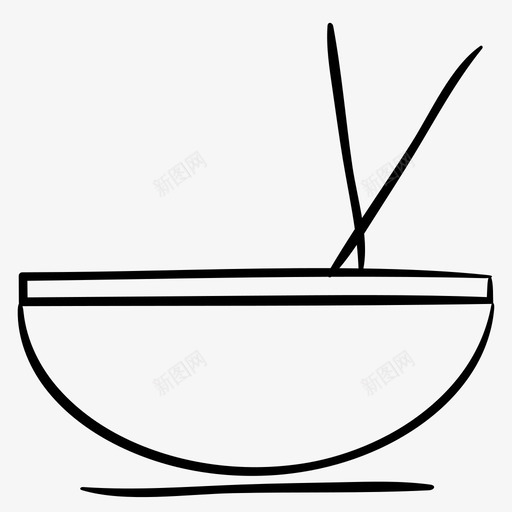 中餐碗筷子svg_新图网 https://ixintu.com 中餐 筷子 餐厅 手绘 图标