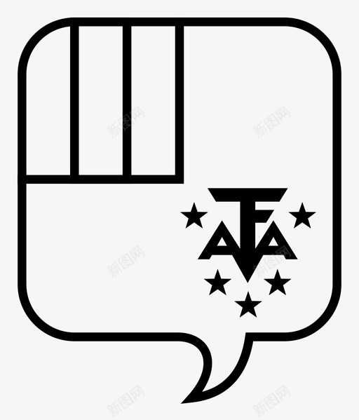 法国南部领土atf对话图标svg_新图网 https://ixintu.com atf 世界 世界语 南部 对话 旗帜 法国 简化 语言 领土